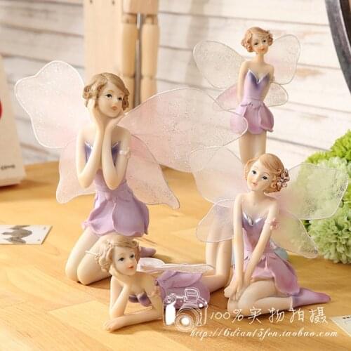 European cute Home Decoration Resin Flower Fairy Angel Ornament Rural Lovely Pendant Doll Home Decoration Accessories Home Decor