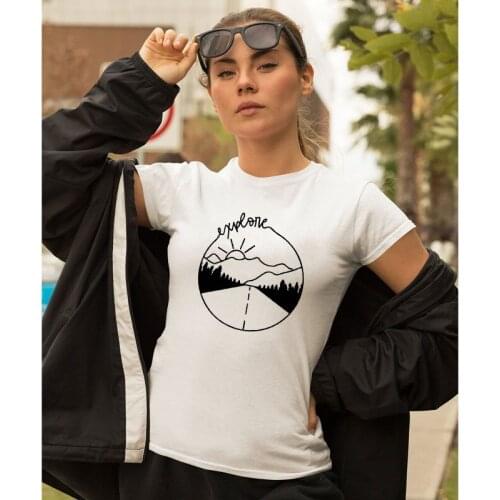 Aesthetic Explore Camping T-shirt Cute Women Graphic Outdoorsy Tee Shirt Top Funny Summer Short Sleeve Adventure Tshirt camiseta