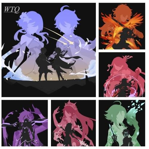 Genshin Impact Game Poster Zhong Li/ke Qing/xiao Anime Posters Canvas Painting Wall Decor Poster Wall Art Picture Home Decor