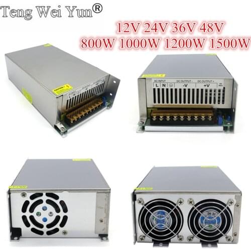 Transformation switching power supply 110V 220V to 12V 24V 36V 48V 1500W led power supply CCTV / LED Strip AC to DC source power