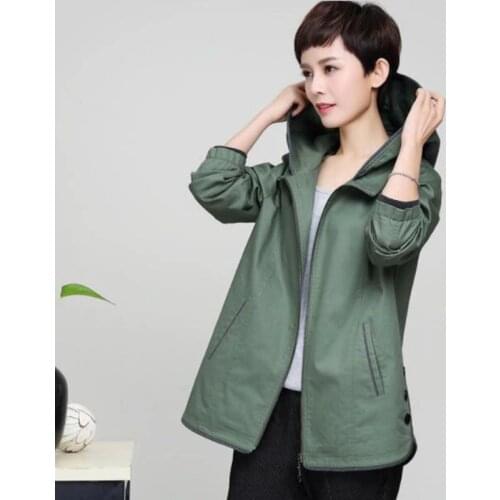 IQKXAJO Women's Hooded Trench Coats