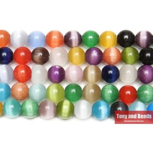 15" One Strand Mixed Cat Eye Round Loose Beads 6 8 10MM Pick Size For Jewelry Making Free Shipping No.CEB1
