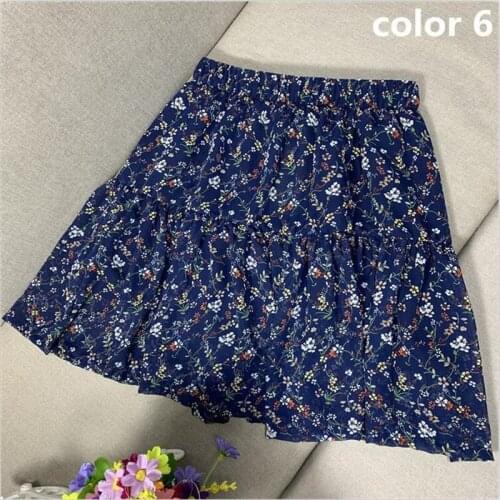 Summer Women Chiffon Beach Boho Sexy Mini Skirt 2020 Female Casual Floral Print Ruffles High-Waist Skirt Plus Size Vestido M-7XL