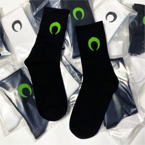 Fashion High Quality Men Women Unisex Socks Moon Street Fashion Skateboarding Basketball Sport Casual Socks