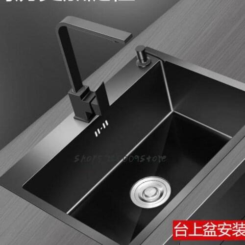 Extra Large Nano Non-stick Oil Black Vegetable Sink Sink Single Slot 304 Vegetable Sink 78x43 80x45 82x45