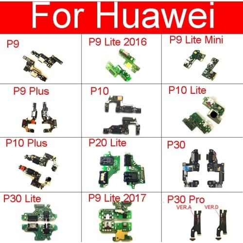 USB Charger Board For Huawei P8 P9 P10 P20 P30 Pro Lite Plus P9 Lite Mini 2016 2017 Charging Port Dock Connect Flex Cable Board