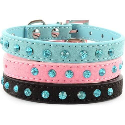 Pet Rhinestone PU Leather Dog Crystal Cat Puppy Bling Diamond Sell Collar