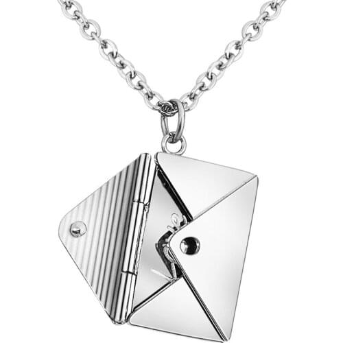 New Custom Envelope Letter Necklace Women Titanium Steel Clavicle Chain Pendant Custom Engraved Name Jewelry Exquisite Gift