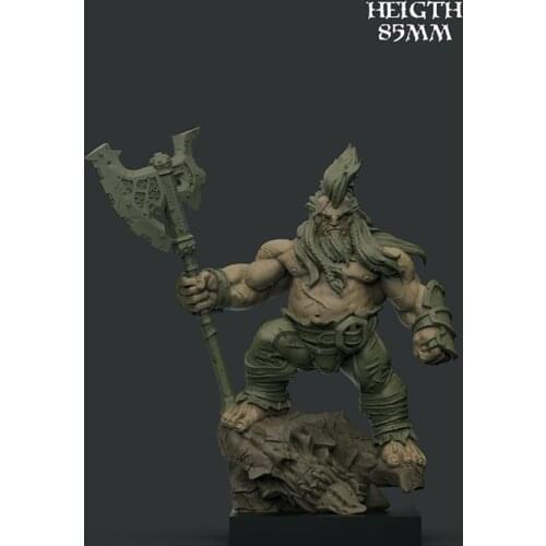 85mm ancient warrior stand (WITH SPEAR ) Resin figure Model kits Miniature gk Unassembly Unpainted