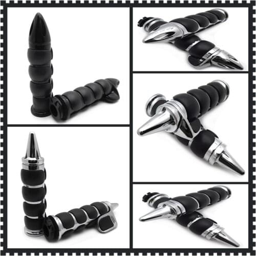Aftermarket motorcycle parts Chrome 22mm 7/8" Bullet Handlebar Hand Grips Rubber Throttle Universal for Honda kawasaki suzuki