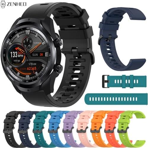 22mm Silicone Strap For Ticwatch Pro 3/Pro 4G/LTE Smart Watch Band Replacement Watchband For Ticwatch GTX E2 S2