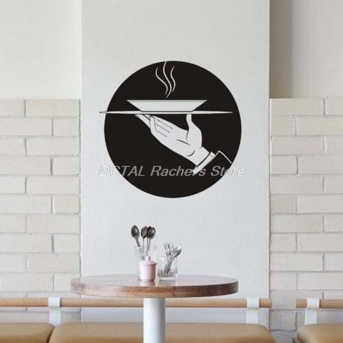 Restaurant Decor Vinyl Serving Dish Wall Decal Kitchen Dining Room Sticker Bar Drink Art Sticker