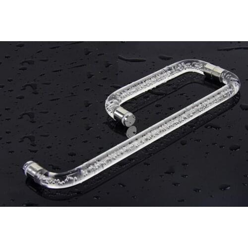 ABS Clear Bubble Round Shower Box Glass Door Pull Handle Commercial Entry