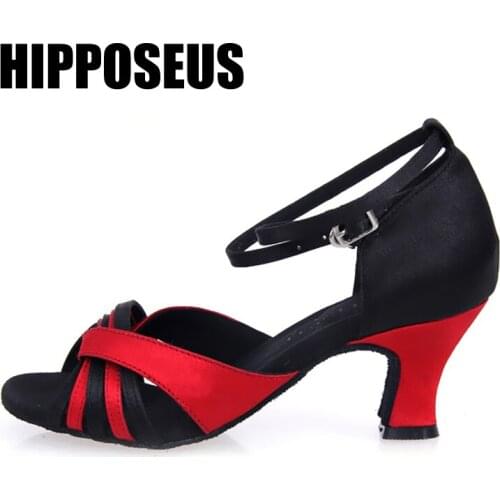Dance Shoes Women Latin Rubber/Soft Bottom Salsa Tango Ballroom Satin/PU 3/4/5/6/7cm High Heels Dancing Shoes for Ladies/Girls