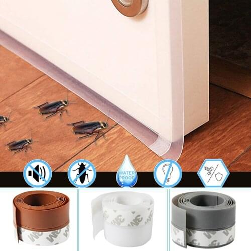 4Color Length Window Door Bottom Self Adhesive Silicone Rubber Seal Weathering Strip Door Sealing Bar Window Door Seal