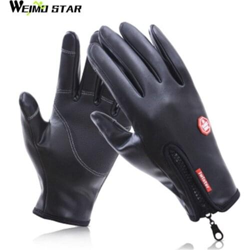 Weimostar Full Finger Cycling Gloves Touch Screen Winter Waterproof MTB Bike Gloves Windproof Bicycle Gloves Motorcycle Gloves