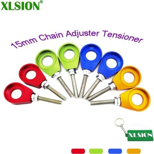 XLSION 15mm Aluminum Pit Dirt Bike Axle Chain Tensioner Adjuster red/green/blue/gold