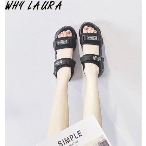 White Outdoor Platform Sandal for Women 2021 Summer Platform Sports Sandal Soft Comfortable Roman Sandal for Women Beach Shoe Bl