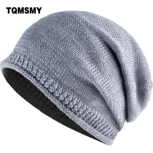 TQMSMY Men Women Winter Wool Knitted Beanies Cap Skullies Hats Woman unisex solid color Ski Gorros Female balaclava Cap TMS95