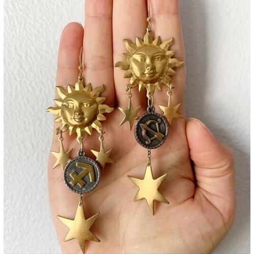 Zodiac Sun Sign Lucky Charms Dangle Earrings