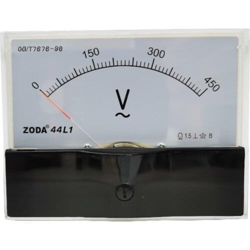 1PC 44L1-V 250V 300V 450V 500V AC Analog Meter Panel Gauge AC Voltage Current Meter 100*80MM Voltmeter Voltimetro Pointer