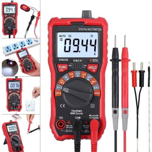 1pc Auto Range Digital Multimeter 6000 Counts DC AC Voltage Current Meter Tester Temperature Probe Tool