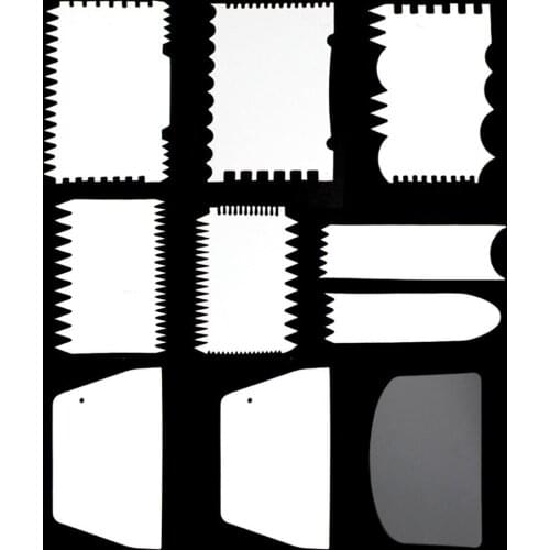 10PCS Dough Cream Scraper Cutter Baking Pastry Spatulas Fondant Cake Decoration Tools Kitchen Accessories