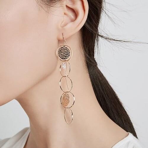 2021 New Korean String Earrings For Women Hyperbole Grain Ear Hook 5 Style Hollow Out Party Accession Fashion Jewelry E171