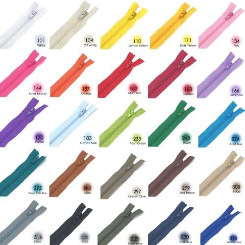 25 Colors 23cm Closed End Nylon Coil Zippers Tailor Sewing Craft Garment Sewing Handcraft DIY Accessories 10pcs/pack