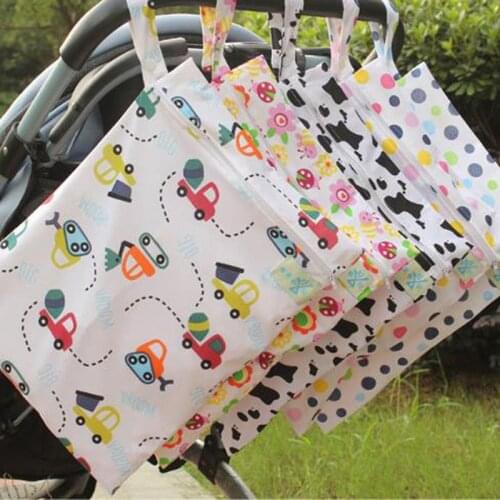 30*40cm cartoon single pocket diaper bag waterproof wet bag for baby diaper