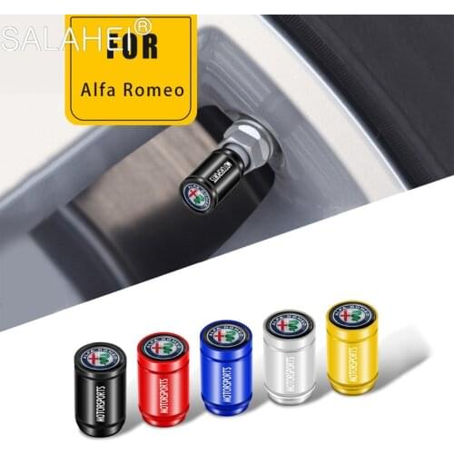 5 Colors 4Pcs/set For Alfa Romeo 159 Giulietta 147 Mito Giulia 156 GTB Dustproof Caps Car Tire Valve Stem Caps Bolt-In Styling