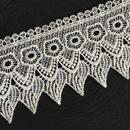 5Yards 10cm wide Vintage white Wedding Bridal Embroidered Lace Edge Trim Ribbon Applique DIY Sewing Crafts 5BB5485