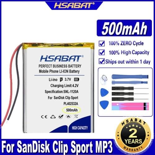 HSABAT SDMX24 500mAh Battery for SanDisk SDMX24 Batteries