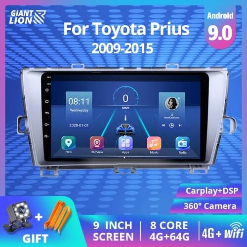 2DIN Android 9.0 Car Radio For Toyota Prius 2009 2010 2011 2012 2013 2014-2015 Multimedia Stereo Car DVD Player Navigation GPS