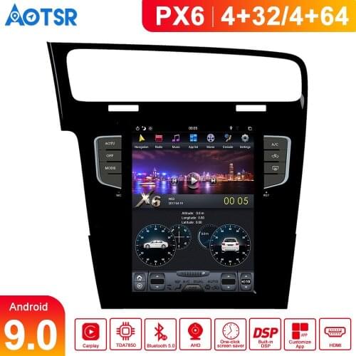 Android 9 Tesla style DSP PX6 Car GPS Navigation For Volkswagen Golf 7 2010-2018 head unit multimedia player radio tape recorder