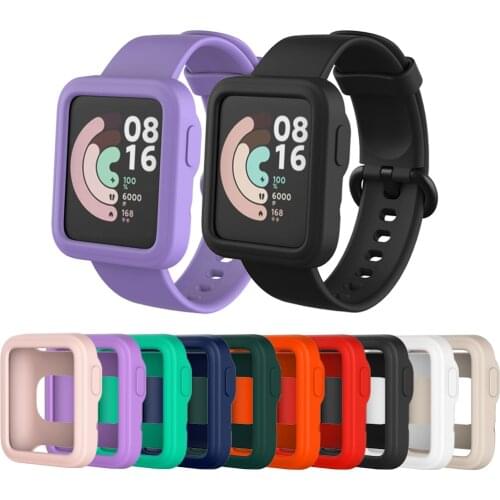 Colorful Silicone Protector Case Cover For Xiaomi Mi Lite Watch / Redmi Smart Watch Soft Anti Scratch Full Edge Protective Shell