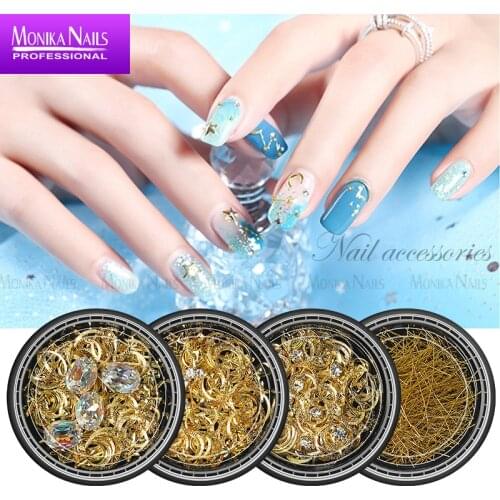 DIY 3D Nail Art Flat Crystal Hollow Star Moon Shape Studs Rivet Beads Accessories Rhinestones Crystal Clear Stones Gems Pearl