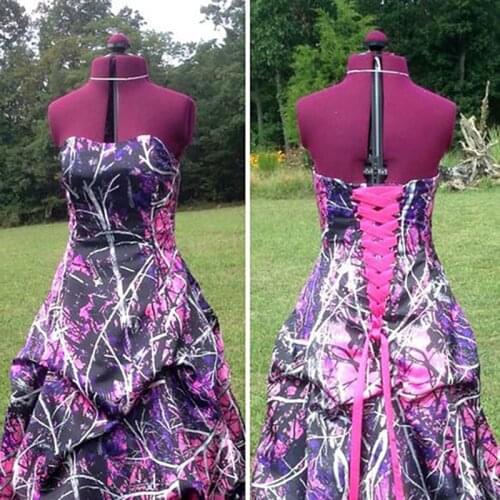 Muddy Girl Pick-up Dresses Camo Gown Sweetheart Sleeveless