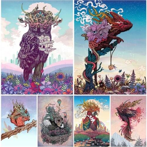 5D DIY Diamond Painting Owl Bird Full Diamond Mosaic Eagle Picture Cross Stitch Set Animal Embroidery Home Decoration Wall Art