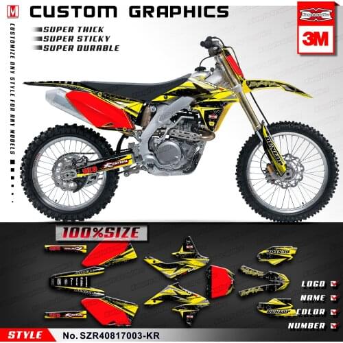 KUNGFU GRAPHICS Dirt Bike Stickers Vinyl Decal Kit for RMZ 450 2008 2009 2010 2011 2012 2013 2014 2015 2016 2017, Customizable