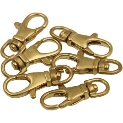 Small D Ring Solid Brass Snap Hook Swivel Eye Trigger Clip Lobster Claw Clasps For Leather Craft Belt Keychain Trmit Accessories