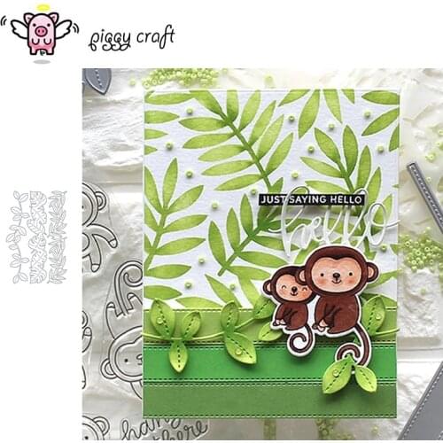 Piggy Craft metal cutting dies cut die mold Leaf strip decoration Scrapbook paper craft knife mould blade punch stencils dies