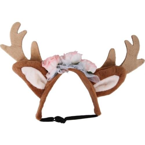 Cute Cat Headdress Pet Supplies Christmas Pet Elk Antlers Cat Accessories Home Pet Supplies Christmas Decoration Dropshipping