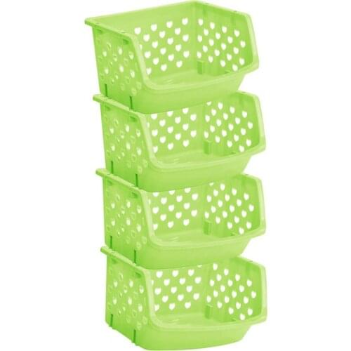 Multi-function Stackable Single-deck Fruit Vegetable Storage Box Kitchen Organizer Basket Shelf Kitchen Gadgets Supplies
