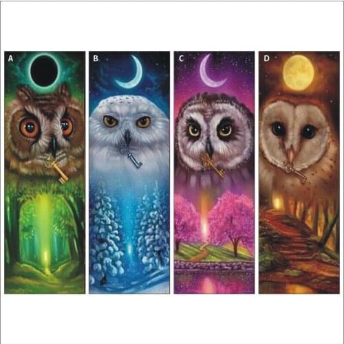 Fashion Diamond Embroidered Cross Stitch Set 5D DIY Owl Mosaic Gift Home Decor Bedroom Mural LY05