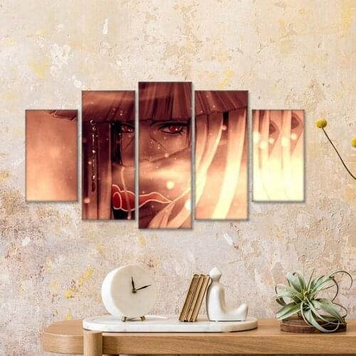 Naruto 5 Piece Wall Art Itachi Poster Prints Anime Ninja Figure Painting And Pictures Modern Home Living Room Decoration Cuadros