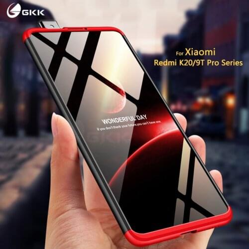 GKK original for Xiaomi Redmi K20 pro Case 3 In 1 Design Anti-knock back soft Matte Hard PC Cover for Redmi 9T Pro case Funda