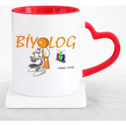 Personalized Professional Biologist Red Heart Mug Cup