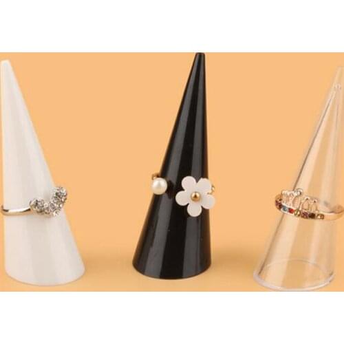Fashion New Popular 20PCS/Lot Mini Jewelry Finger Ring Holder Triangle Cone Jewelry Display Shelf Rack Stand Wholesale price