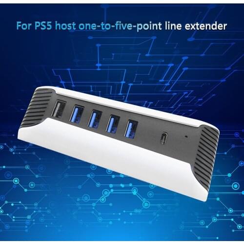 Hub USB3.0 Splitter For PS5 PlayStation 5 USB Expander Extension High Speed Adapter 1 to 5 Multi Ports Replacement Parts